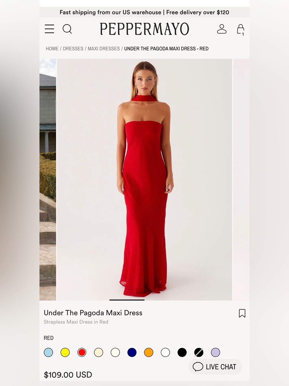 Peppermayo Red and Orange Maxi Dress - Picture 2 of 5